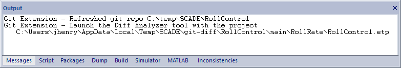 Git diff log message